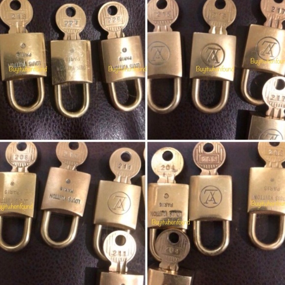Vintage LOUIS VUITTON Lock & Key 200 Series LV Lock Key Authentic (Master List) - Picture 11 of 17